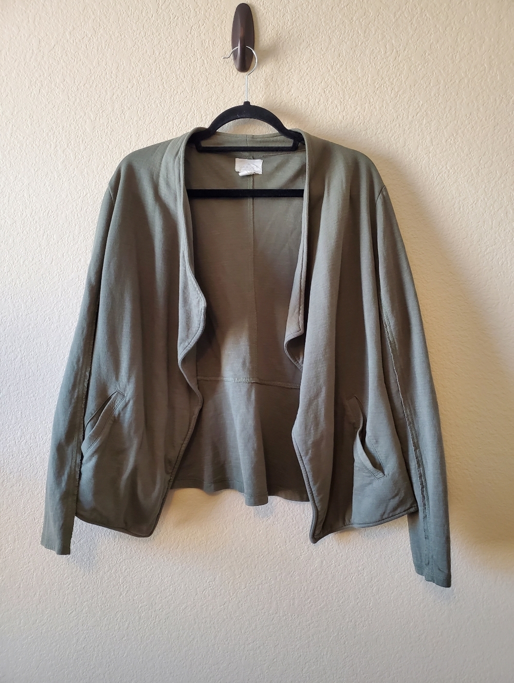 Nordstrom Caslon Olive Open Front Cardigan